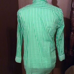 Ralph Lauren green and white blouse Large